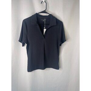 TravisMathew MoveKnit SS V-Neck Polo Black Size L Active Lifestyle Shirt